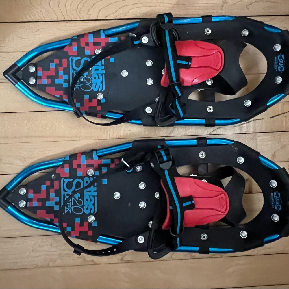 Atlas Snowshoes with Red and Blue Accents